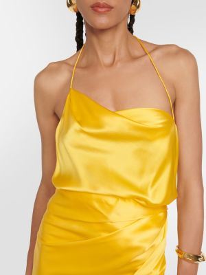 Μεταξωτή μάξι φόρεμα The Sei κίτρινο