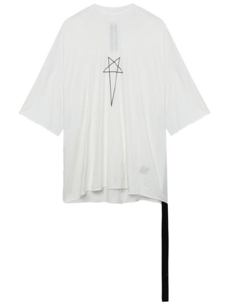 Bavlněné tričko s potiskem Rick Owens Drkshdw bílé