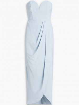 Атласное платье без бретелек с драпировкой Shona Joy синее