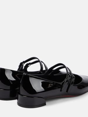 Кожени ниски обувки от лакирана кожа Christian Louboutin черно