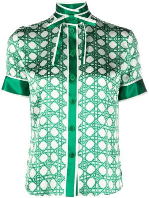 Копринена риза с принт Casablanca