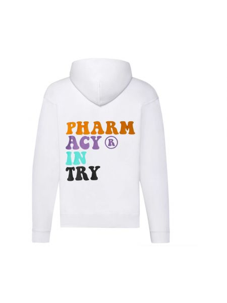 Sweter bawełniany z nadrukiem Pharmacy Industry biały