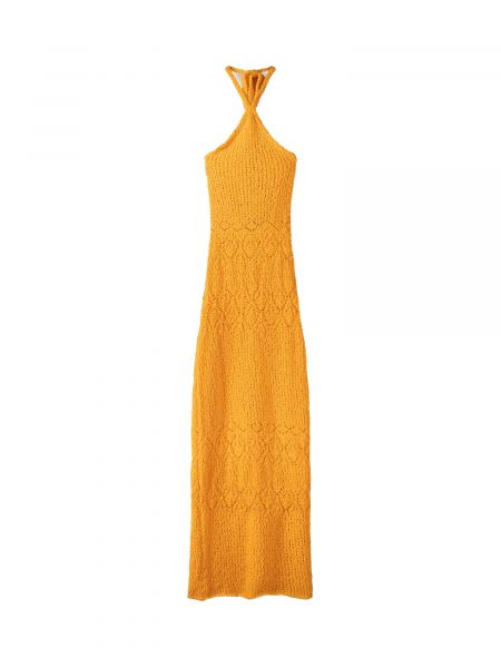 Pletené pletené šaty Bershka oranžová