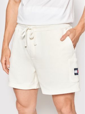 Sportske kratke hlače bootcut Tommy Jeans bijela