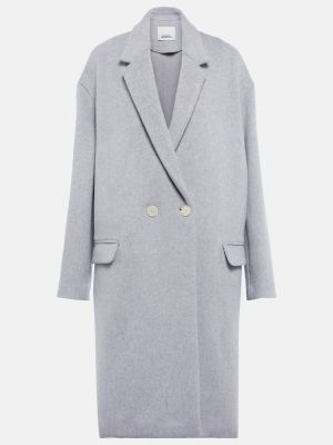 Vlnený krátký kabát Isabel Marant sivá