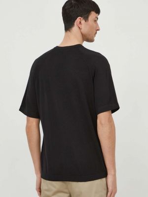 Hedvábné tričko Calvin Klein černé