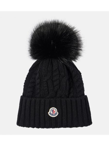 Kaşmir yün bere Moncler siyah