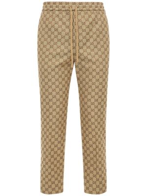Pantalon de joggings en coton Gucci beige