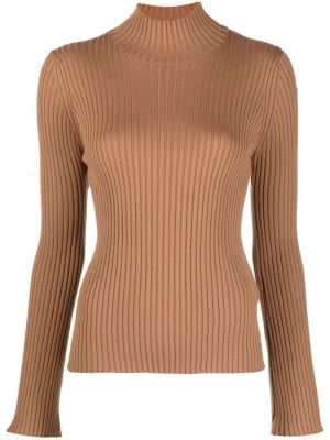Плетен пуловер Moncler бежово