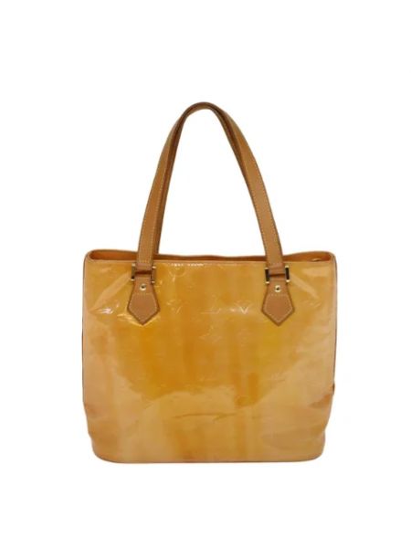 Leder shopper handtasche mit taschen Louis Vuitton Vintage gelb