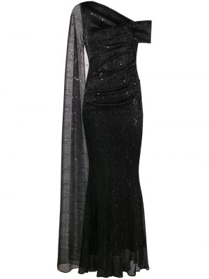Drapované večerní šaty Talbot Runhof Černé