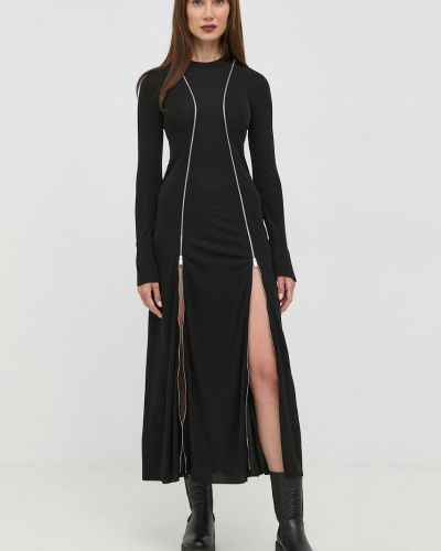 Viskózové přiléhavé dlouhé šaty Victoria Beckham - černá