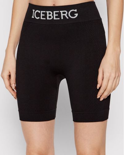 Pantaloni scurți de sport slim fit Iceberg negru