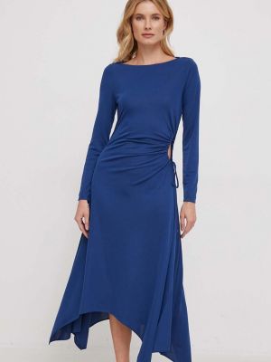 Midi šaty Lauren Ralph Lauren modré