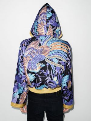 Žakárová bunda s kapucí Saint Laurent fialová