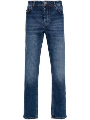 Haftowane proste jeansy z niską talią Boggi Milano