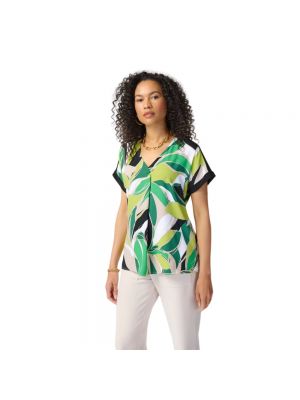Bluse mit kurzen ärmeln mit tropischem muster Joseph Ribkoff grün