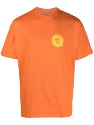 T-shirt di cotone con stampa Objects Iv Life arancione