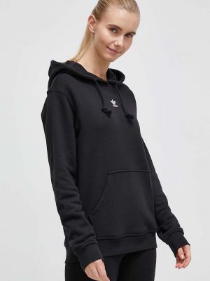 Pamučna hoodie s kapuljačom Adidas Originals crna
