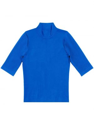 Βαμβακερή μπλούζα με κέντημα Balenciaga μπλε
