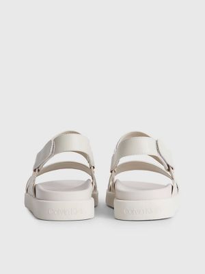 Шкіряні сандалії Calvin Klein білі