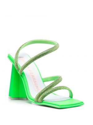 Sandały z kryształkami Chiara Ferragni zielone