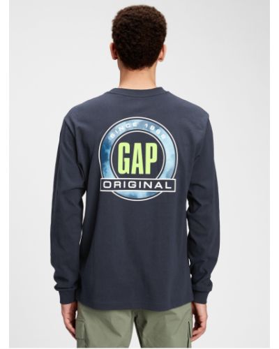 Tričko s dlouhým rukávem Gap modré