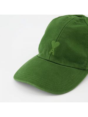 Gorra con corazón Ami Paris verde