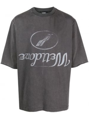 T-shirt en coton à imprimé We11done gris