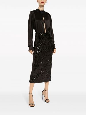 Midi sijonas Dolce & Gabbana juoda