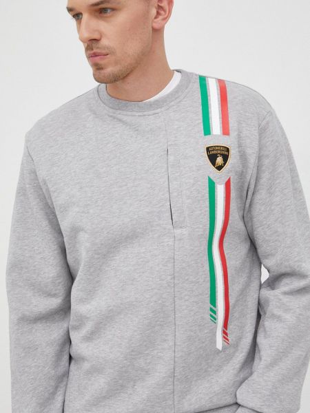 Бавовняний светр з аплікацією Lamborghini сірий