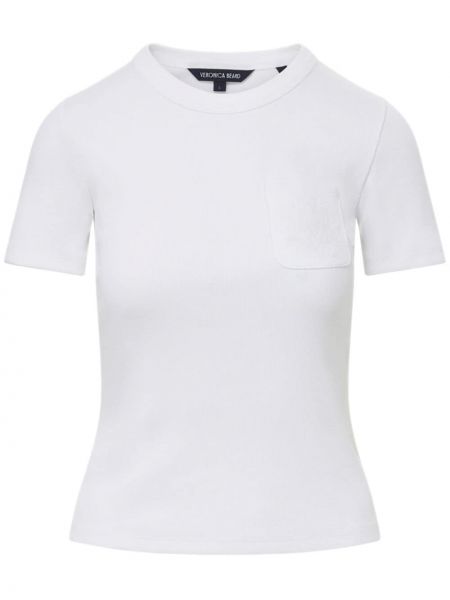 Bílé bavlněné tričko Veronica Beard
