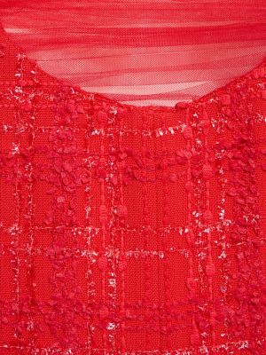 Salopetă fără mâneci din tweed Giambattista Valli roșu
