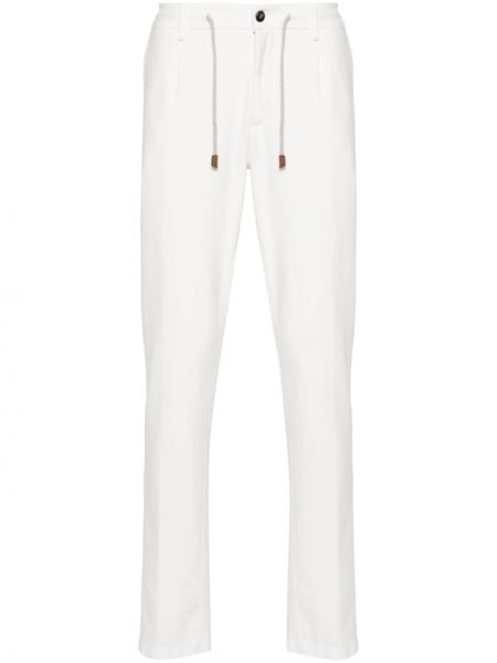 Pamučne chino hlače od jersey Eleventy bijela
