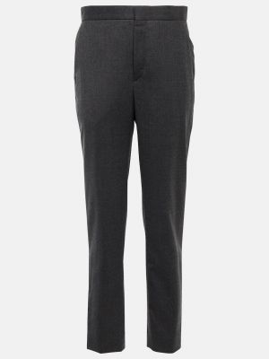 Фланелевые шерстяные прямые брюки Wardrobe.nyc серые