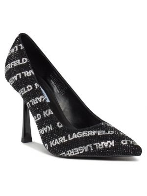 Полуотворени обувки с ток Karl Lagerfeld черно