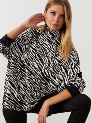 Блуза с принт зебра Cool & Sexy сиво