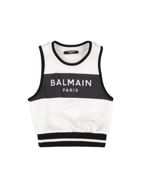 Bomuld top for piger Balmain hvid