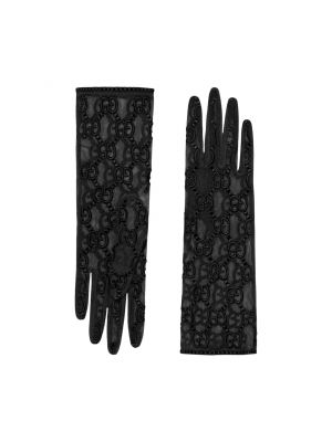 Перчатки из тюля Gucci черные