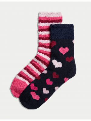 Ponožky se srdcovým vzorem Marks & Spencer modré