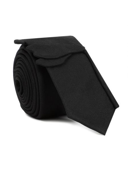 Krawat bawełniany Valentino Garavani czarny