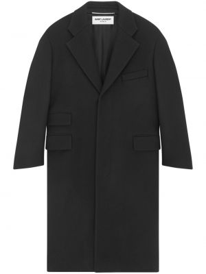 Vlnený kabát Saint Laurent čierna