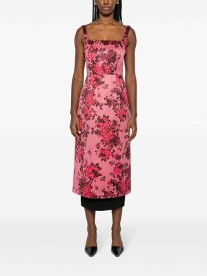 Květinové šaty s potiskem Emilia Wickstead růžové