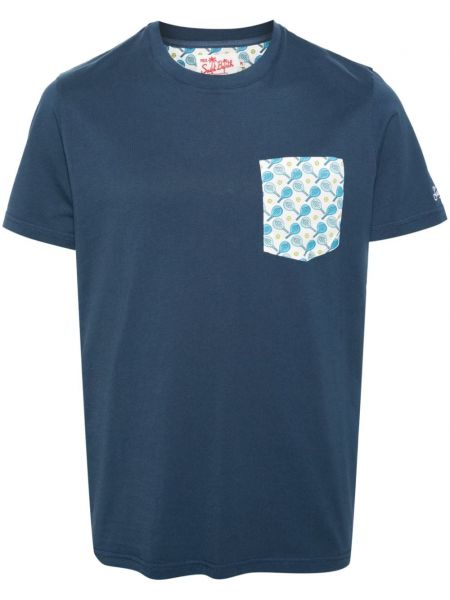 Raštuotas medvilninis marškinėliai Mc2 Saint Barth mėlyna