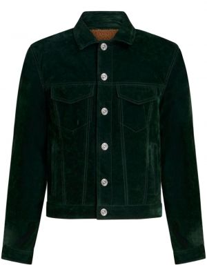 Aksamitna haftowana kurtka jeansowa Etro