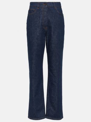 Прямые джинсы с высокой талией The Row синие