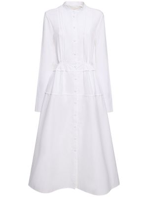 Sukienka midi bawełniana Jil Sander biała