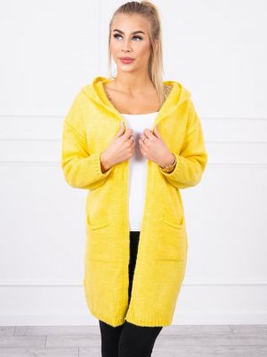 Džemperis ar kapuci ar kabatām Kesi dzeltens