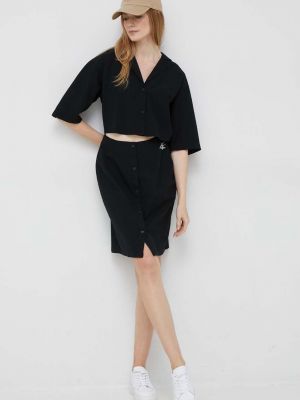 Sukienka mini bawełniana Calvin Klein Jeans czarna
