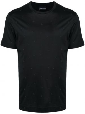 Brodert t-skjorte Emporio Armani svart